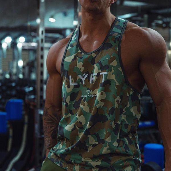 Canotte da uomo 2022 Uomini 3d Stampa Camouflage Top Camicia Palestra Fitness Gilet Senza Maniche Casual Bodybuilding Sport Allenamento Clot303U