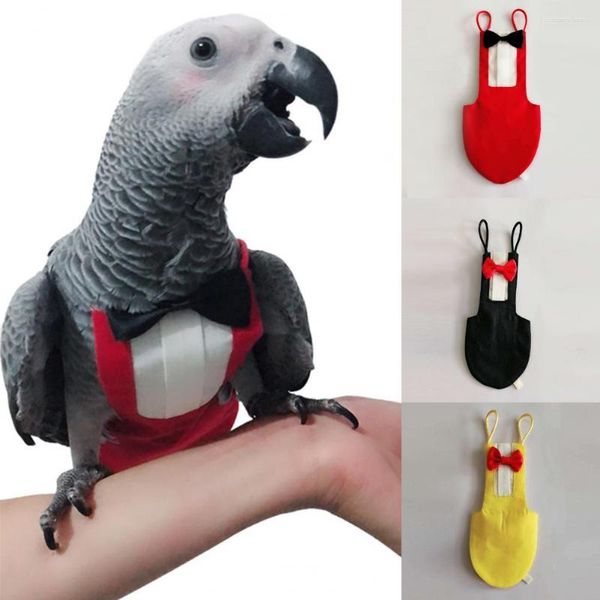 Otros suministros para pájaros Parrot Pigeon Pañal Traje de vuelo Estilo occidental Cosplay Pañales suaves con pajarita Po Prop Pañal Ropa