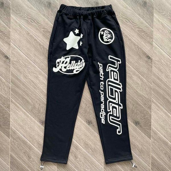 Real Pics Outono Inverno Sweatpants Clássico Letter-print Calça Casual Calças de Algodão de Alta Qualidade Roupas Masculinas