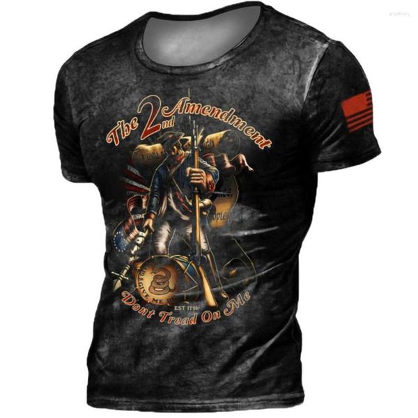 Homens camisetas Verão Retro T-shirt 3D Impressão Clássico Europeu e Americano Rua Solta Top Roupas Grande