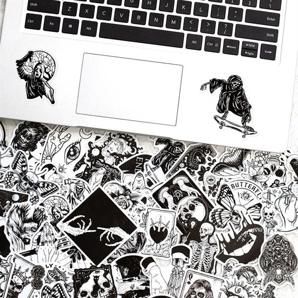 Wasserdicht 10 30 50PCS Schwarz Weiß Gothic Stil Horror Graffiti Aufkleber Motorrad Gitarre Laptop Telefon Auto Coole Wasserdichte Sticke241o