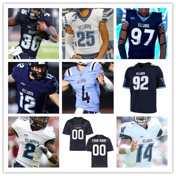 NCAA College Villanova Wildcats Fußballtrikot Connor Watkins James Mott Jalen Jackson DeeWil Barlee Rayjuon Pringle Jaylan Sanchez Shane Hartzell Reichwein 4XL