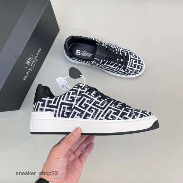 Top American Balmaiin High Designer Low Sports Casual Checkered Shoes Street Sneaker Edição Limitada Mens Top Fashion Casual Trendy Qualidade Masculina