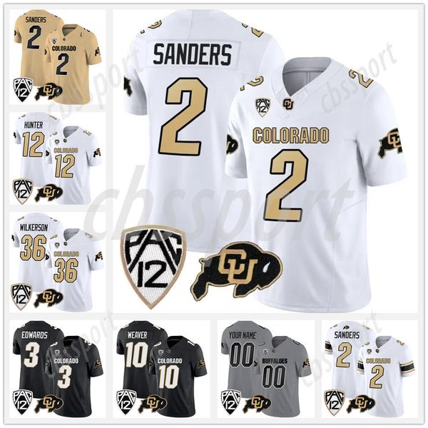 Shedeur Sanders 2023 Colorado Buffaloes College-Football-TrikotSy'veon Wilkerson Dylan Edwards Travis Hunter Anthony Hankerson Xavier Weaver Jimmy Horn Jr