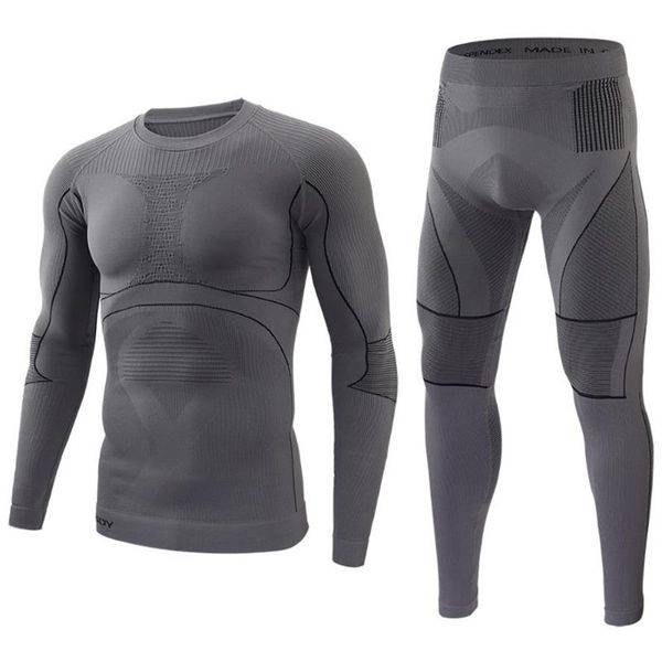 Roupa interior térmica masculina conjunto de lã forrado motocicleta camada base de esqui inverno quente longo johns camisas topos inferior suit221r