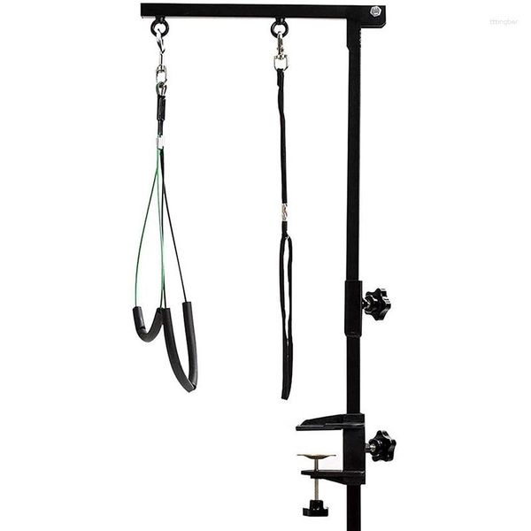 Vestuário para cães animais de estimação, suporte dobrável com estilingue, suspensório de aço ajustável, suporte para braço de mesa, suporte para gato, mesa de banho