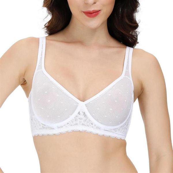 BHs Sexy Frauen Mesh Dessous Bügel Hohl Ungefüttert Drop 70 75 80 85 90 100 A B C D DD E DDD F1947