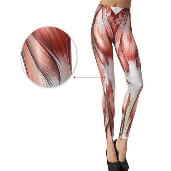 Meias Hosiery Black Milk Leggings Muscle 3D Design Mulheres Calças Moda Bottoming Halloween Underwears2420