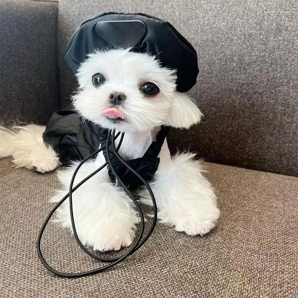 Abbigliamento per cani Cappello per ragazza di lusso Accessorio per vestiti Moda per cuccioli Costumi Berretti per animali domestici regolabili