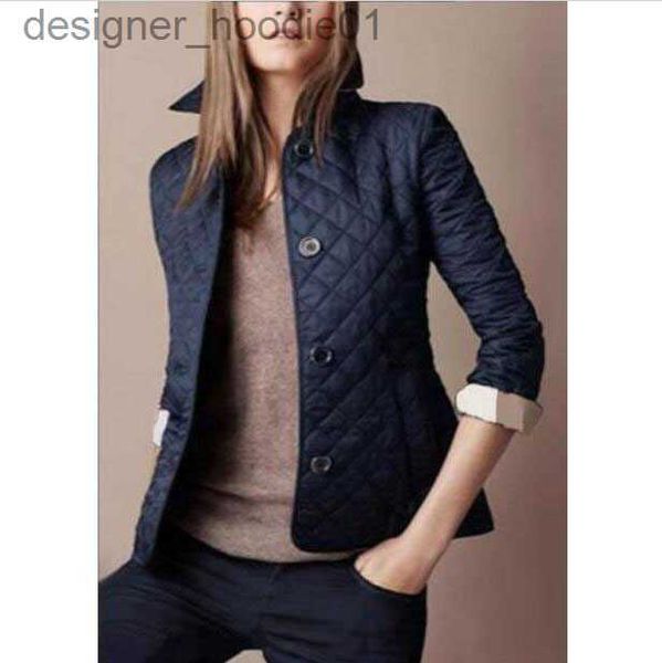 Mulheres Down Parkas Jaquetas Femininas Reino Unido Mulheres Jaquetas Acolchoadas Terno Inglaterra Brit Jacket Blazers Single Breasted Londres Casaco Slim Manga Longa Senhoras L230915