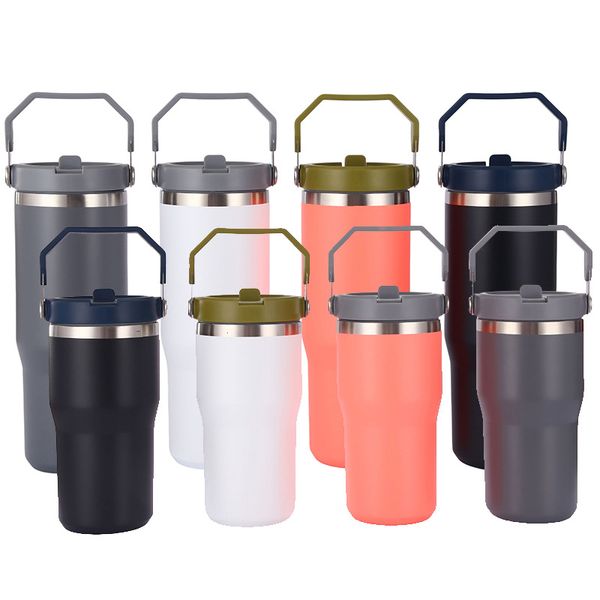 Tazze da viaggio in acciaio inossidabile 304 di nuovo stile da 30 once Tazze per auto thermos sportive con coperchio portatile Bicchieri a doppia parete con logo 915