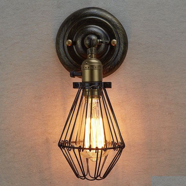 Wandlampen Edison Vintage Kronleuchter Rustikaler Draht hängend Industriekäfig Licht Schlafzimmer Korridor Drop Lieferung Lichter Beleuchtung Innen Dhfzb