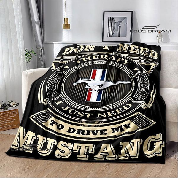 Decken Mustang Auto bedruckte Decke Flanelldecke Warme Decke Heimreisedecke Geburtstagsgeschenke Decken für Betten 230914