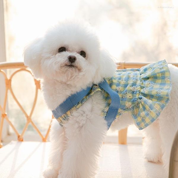 Köpek giyim bahar yaz elbisesi tasma evcil hayvan kıyafetleri küçük köpekler