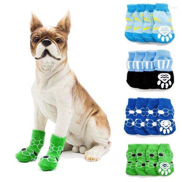 Abbigliamento per cani 26 colori Calzino per animali Halloween Natale Animali domestici Calzini impermeabili per zucca Protezioni suola antiscivolo Piedi a prova di sporco