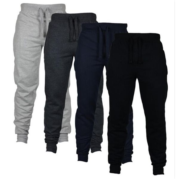 Casual esportes jogger calças chinos corredores magros cor sólida suor calça respirável cintura elástica moda masculina calças compridas Clothin225T