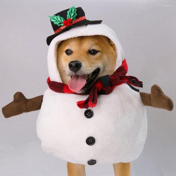 Trajes de gato Natal cão fantasia vestido roupas pet boneco de neve para cães pequenos médios ano casaco chihuahua roupas