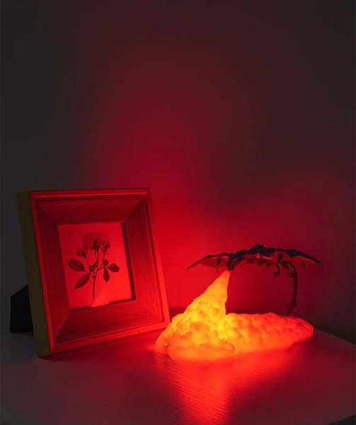 Dekoratif Nesneler Figürinler 3D Baskılı Dragon Gece Işığı Led Gece Lambaları Ev için Hediye Hediyeleri Ev Ürünleri Ateş Ejderha Buz Ejderhası Dekoratif 230914