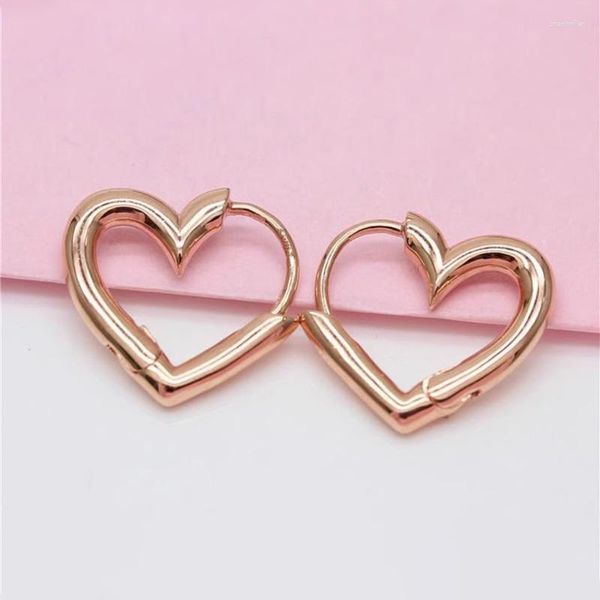 Brincos pendurados 585 ouro roxo requintado em forma de coração brilhante para mulheres brincos fivela banhado 14k rosa em joias doces