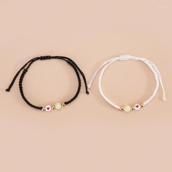 Braccialetti Charm 2 PC Coppia Coppia Love Lucky Bead Luminious Bangles per amicizia Sister Women Man Gioielli regalo