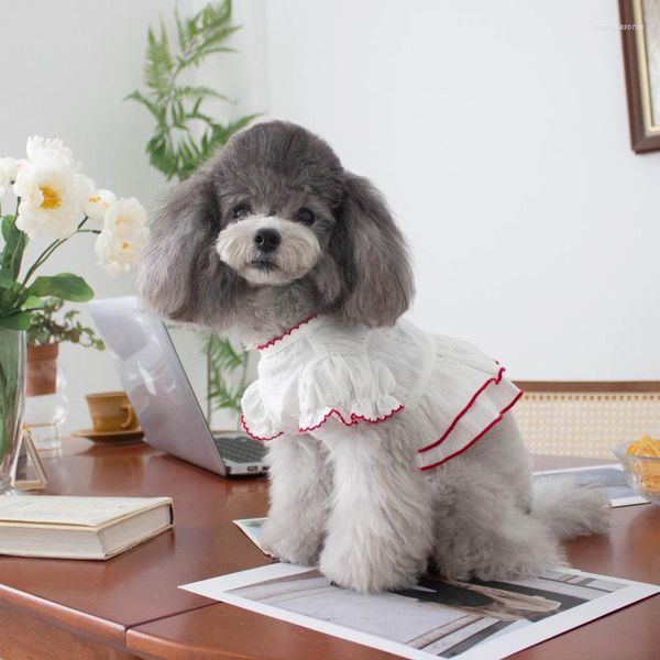 Abbigliamento per cani Abiti bianchi estivi Gonna da principessa Cucciolo di gatto Abbigliamento per animali Chihuahua Yorkie Pomerania Bichon Barboncino Vestiti