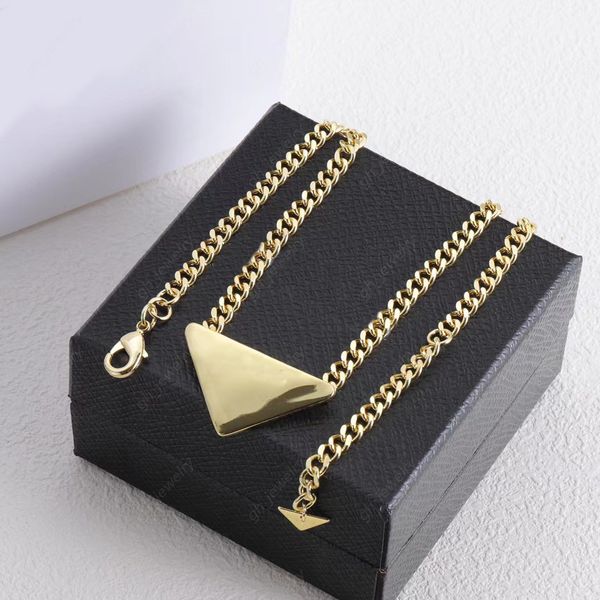 Иметь штампы треугольный кулон ожерелье из 18-каратного золота дизайнерские колье-чокеры женское праздничное подарочное ювелирное изделие высокого качества с коробкой