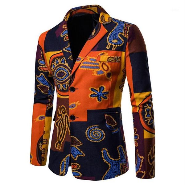 Verão roxo estilo africano blazer de linho para homens fino ajuste floral impresso jaqueta masculina moda plus size terno masculino blazer coat1197w