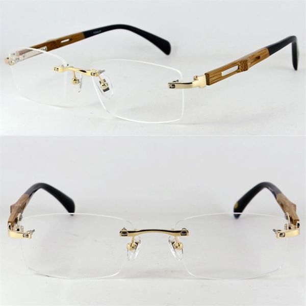 Montature per occhiali senza montatura fatte a mano in legno di titanio puro Miopia di lusso Rx in grado di uomini donne occhiali occhiali di alta qualità 210323305W