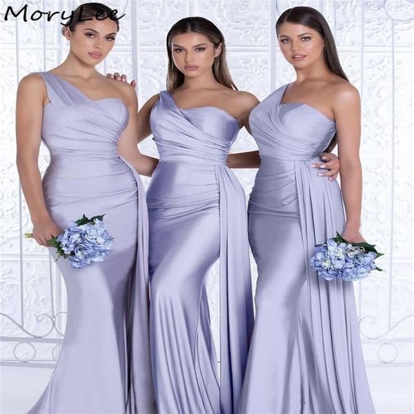 Nedime Elbiseler Tatlım Bir Omuz SPANDEX SATIN DENİZ KAYNA NEDEN KURULUŞLAR İLE Fermuar Düğün Partisi Bridemaid Gowns316J