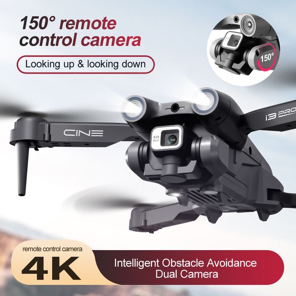 Drone i3 PRO 4k Quadcopter pieghevole con doppia fotocamera a lungo raggio Segui intelligente per evitare gli ostacoli FPV Drone i3 Pro