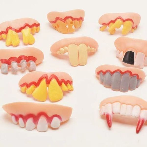 Cão brinquedos mastiga dentes falsos para dentaduras engraçadas pet decoração suprimentos halloween cosplay humanos e s complicado 230915