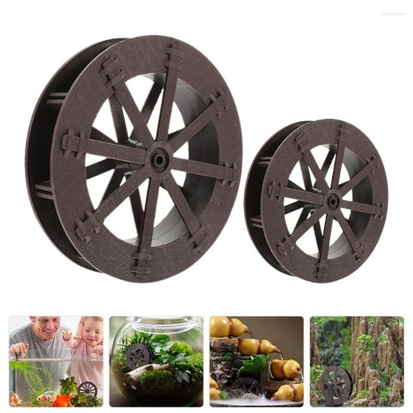 Decorações de jardim 2 pcs mesa fonte roda cachoeira parte decoração artificial plástico paisagem micro