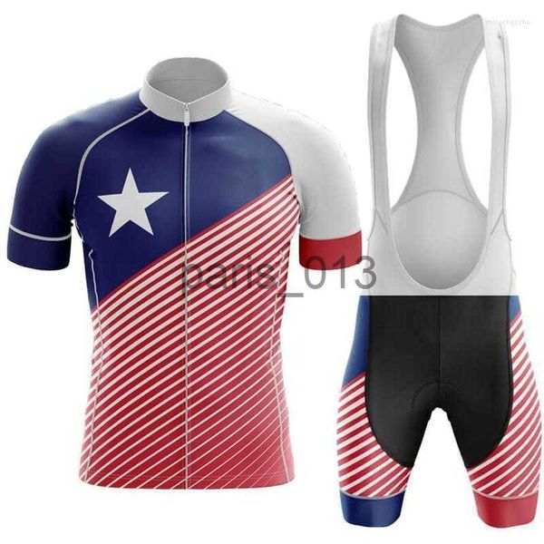 Outros Vestuário Conjuntos de Corrida Porto Rico Ciclismo Roupas Homens Verão Road Bike Jersey Set Mulheres Manga Curta Bicicleta Uniforme Jerseys MTB Camisa Terno X0915