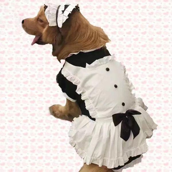 Abbigliamento per cani Abito per animali Costume divertente Gonna Vestiti per cani di taglia media Capelli dorati Satsuma Forniture carine