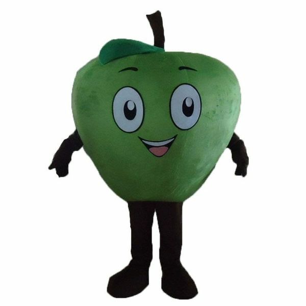 Costume da mascotte mela verde rossa, personaggio dei cartoni animati, costume da adulto, negozio di costumi da supermercato, vestito pubblicitario