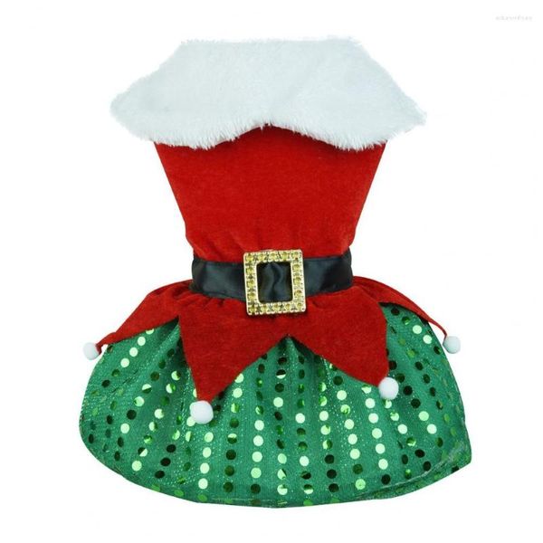 Abbigliamento per cani Abito per animali con paillettes Costume da festa Festivo Babbo Natale Gonna con paillettes scintillanti Orlo comodo per Natale