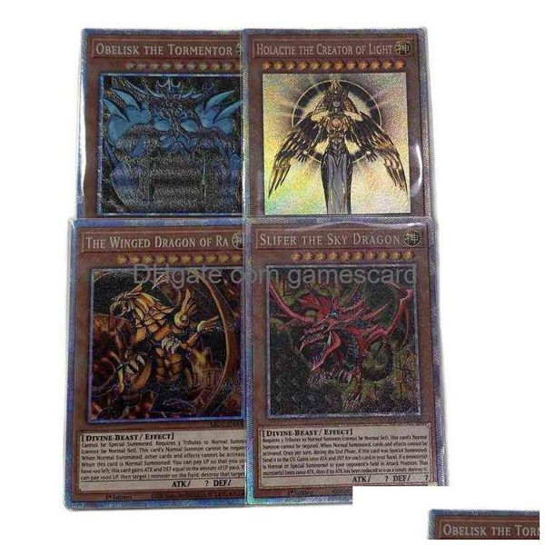 Yu-Gi-Oh Cr Series Dragão Branco de Olhos Azuis / O Criador Deus da Luz Horakhty Clássico Jogo de Tabuleiro Coleção Cartão Não Original G220311 Dr Dhl9F