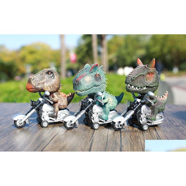 Crianças inercial carro motocicleta dinossauro ou animais emation brinquedos para criança diecast modelo carros 10-11cm entrega de gota dhka4