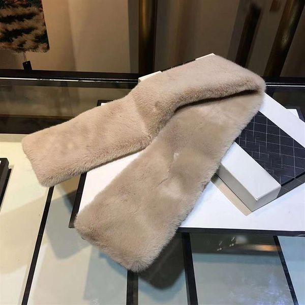 C Sciarpa Donna Autunno e Inverno Nuova Pelliccia Pelliccia di Coniglio Peluche Spessa Sciarpa Calda Tinta Unita Palla di Pelo Croce Studente Bambini2554