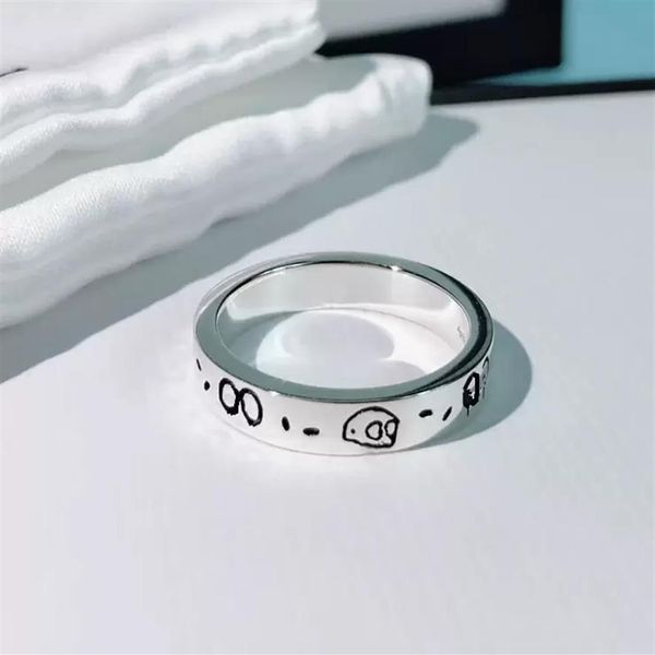 Schädel Straße Titan Stahl Band Ring Mode Paar Party Hochzeit Männer und Frauen Schmuck Punk Ringe Geschenk mit Box222E