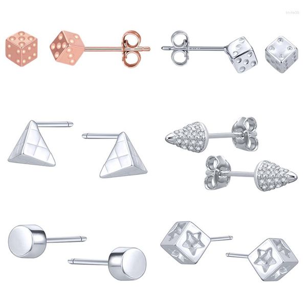 Серьги-гвоздики ZEMO, настоящее серебро 925 пробы, серьги-гвоздики для женщин, треугольные звезды, кости, роскошные хрящи для девочек, подарки, ювелирные изделия