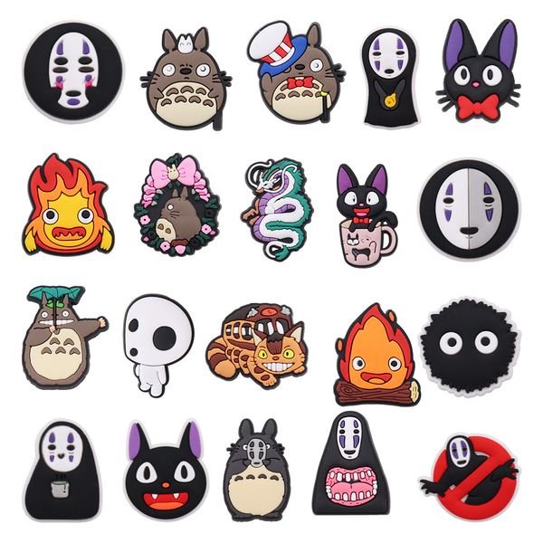 Commercio all'ingrosso 100 pz PVC personaggio anime giapponese gatto scarpa charms no face decorazioni uomo per adulto braccialetto fibbia zoccoli regali di compleanno