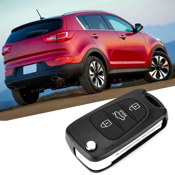 Değiştirilebilir Araba Flip 3 Düğme Uzak Anahtar Fob Kılıf Kapağı Hyundai için Uygun 2006-2013 Kia Rondo Sportage Kia Soul Kia Rio2785