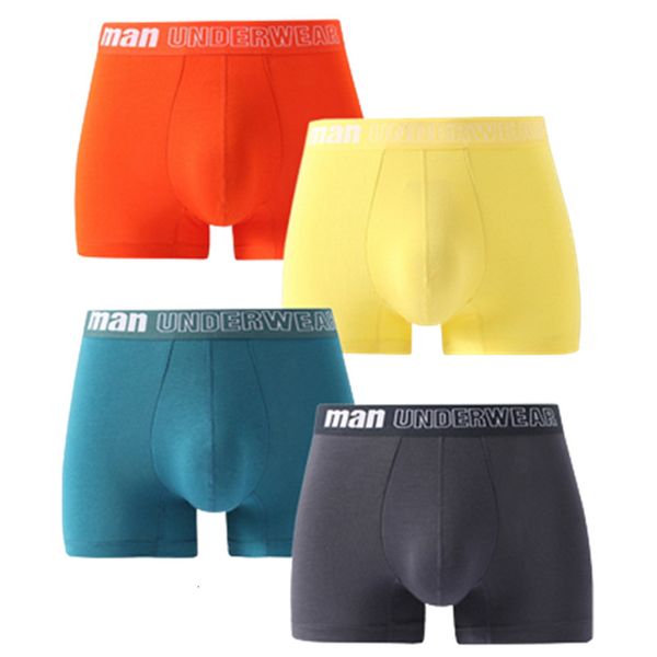 Cuecas 4 peças tamanho grande homens sexy roupa interior colorida boxers briefs shorts menino cuecas grandes calcinhas homme calcinhas de fibra de bambu underpant 230914