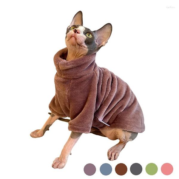 Costumi per gatti Vestiti per animali domestici Maglione Sfinge Autunno Inverno Addensare Mantieni caldo Cappotto elegante Gilet per cani di piccola taglia Lana morbida di alta qualità