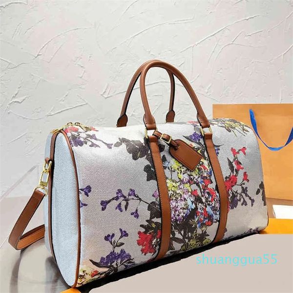 Duffle saco de viagem saco de bagagem do vintage sacos de designer bolsas femininas de alta qualidade moda feminina grande capacidade flor lagages