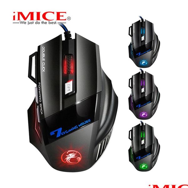 Ratos Imice X7 Professional Wired Gaming Mouse 7 Botão 5500 Dpi Led Óptico Usb Computador Gamer Drop Delivery Computadores Networking Keyb Dhote