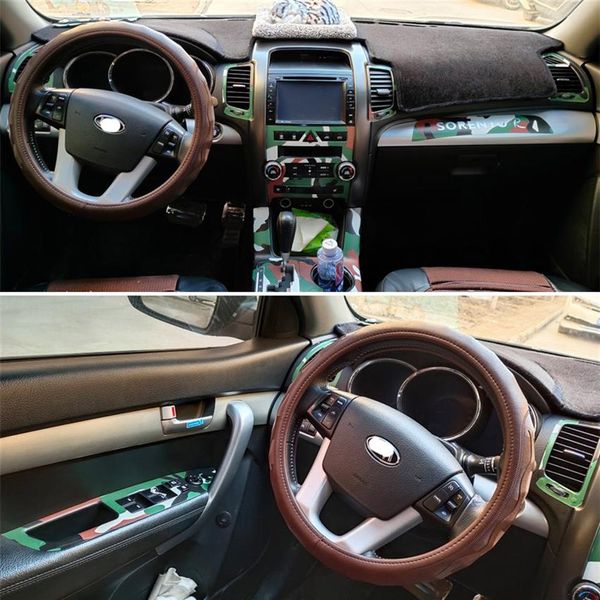 Kia Sorento için 2009-2012 Kendi Kendinden Yapışkanlı Araba Etiketleri 3D 5D Karbon Fiber Vinil Araç Çıkartmaları ve Çıkartmalar Araba Stil Aksesuarları249E