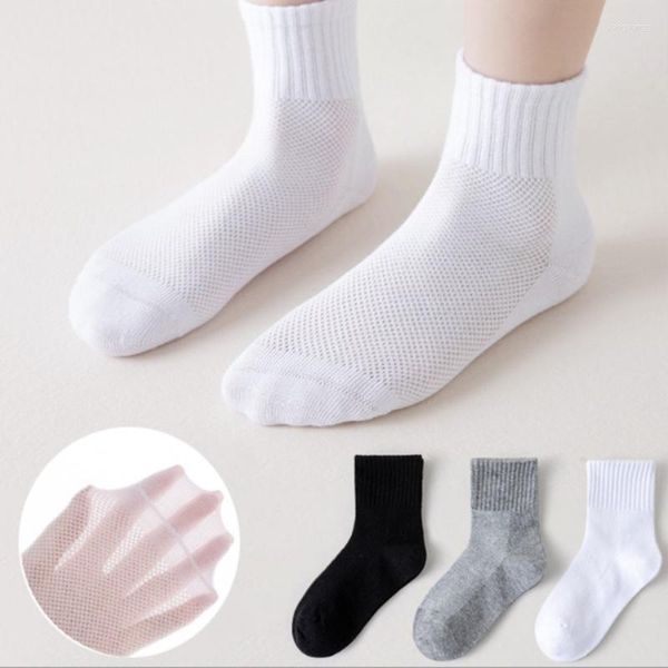 Meias masculinas 5 pares/lote malha businness casual tripulação longa meia tubo fino respirável preto branco verão tornozelo primavera