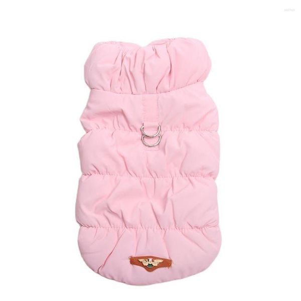 Abbigliamento per cani Giacca calda per cani e gatti con doppia fibbia Design Gilet per animali domestici Abito con cappuccio Abbigliamento invernale Completo 8 colori